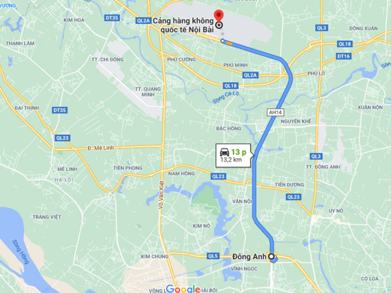 Taxi từ Đông Anh đi Nội Bài